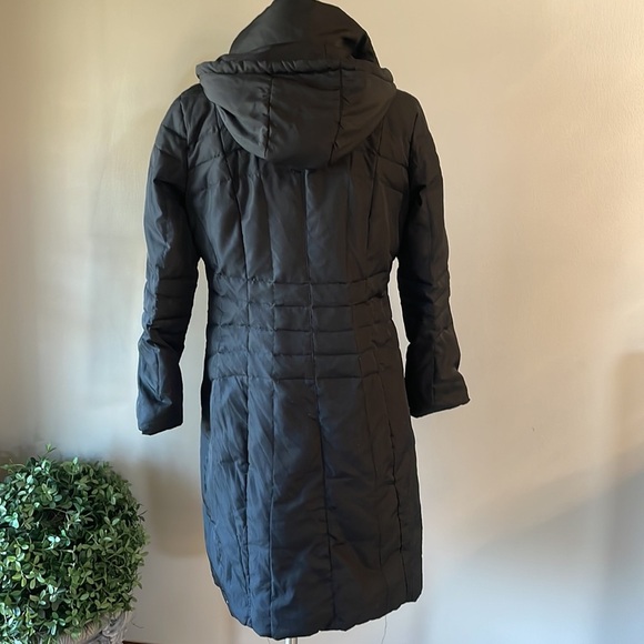 CALVIN KLEIN women’s puffy DUCK DOWN midi COAT hooded 2 way zipper black XS - Picture 6 of 16